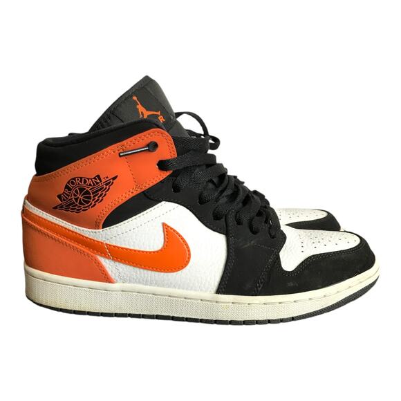 Nike Air Jordan 1 Shattered Backboard Orange Mid Top Shoes Size 9 554724-058 - Picture 2 of 9